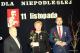 Jan Karczewski ze Związku Kombatantów RP i Byłych Więźniów Politycznych, Starosta Łomżyński Elżbieta Parzych oraz Prezydent Łomży Mariusz Chrzanowski