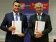 Prezydent Łomży Mariusz Chrzanowski i Wojewoda Podlaski Bohdan Paszkowski